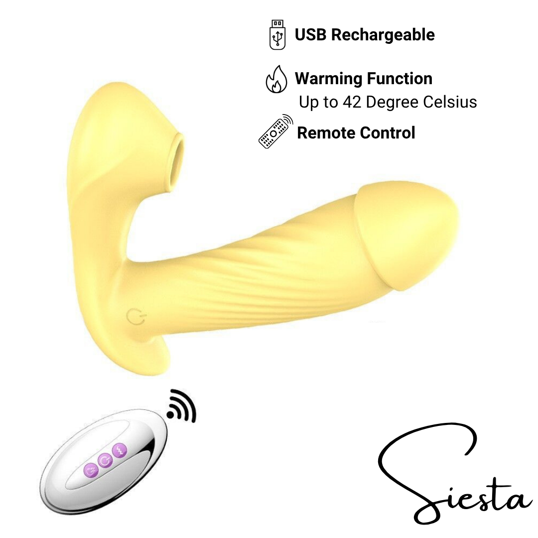 T23 Dual-Ended 2-in-1 Vibrator with Suction & Warming | Remote Control | USB Rechargeable | Heats Up to 42Β°C