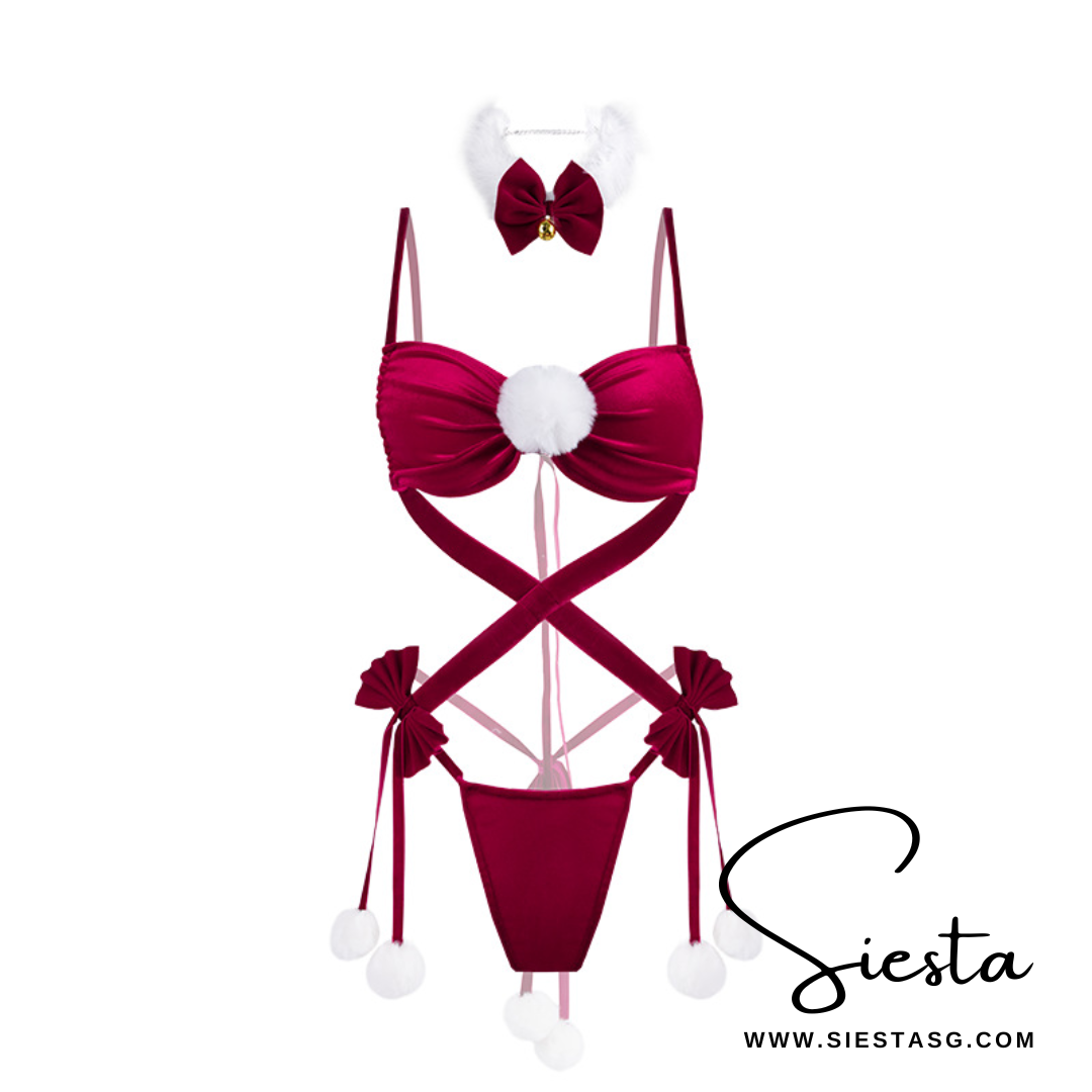 Siesta X021 Strappy Santa Cut-Out Bodysuit