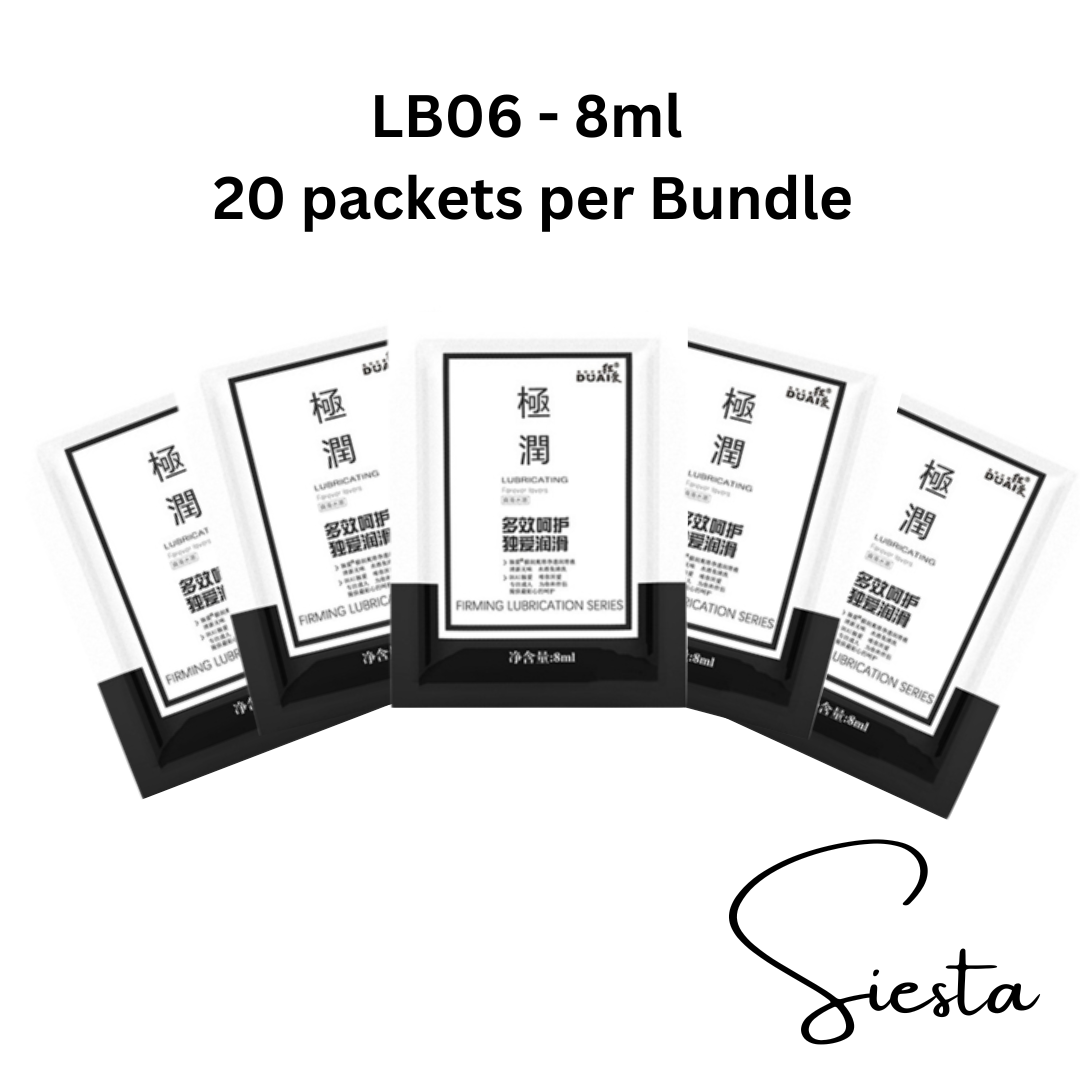 LB06 Water-Based Lubricant 8ml x 20 Sachets | Travel Size Personal Lube Packets