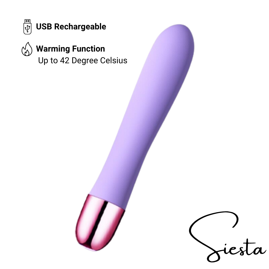 T10 Slim Warming Vibrator | USB Rechargeable Body-Safe Silicone | Heats Up to 42°C | Quiet Personal Massager