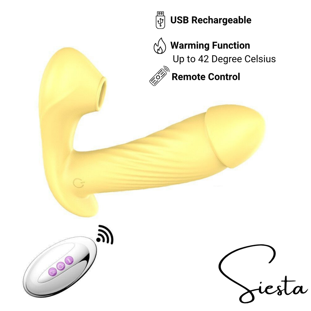 T23 Dual-Ended 2-in-1 Vibrator with Suction & Warming | Remote Control | USB Rechargeable | Heats Up to 42°C