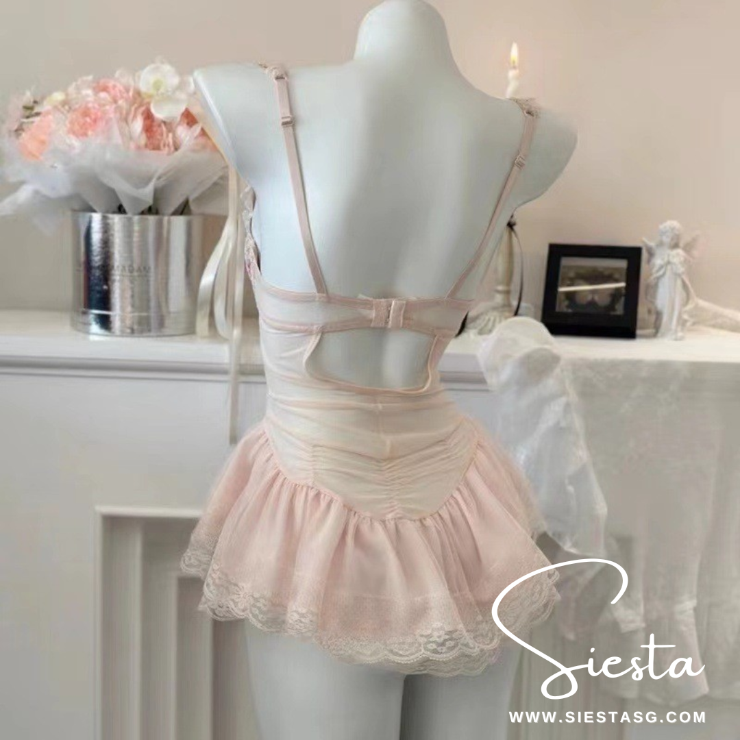 Siesta F136 Vintage Floral Lace Corset Lingerie