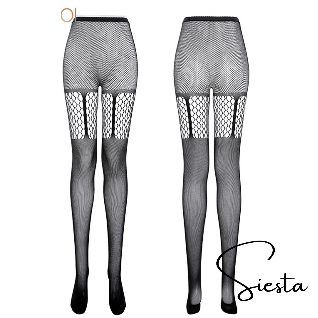 Z32 Half Net See-through Pantyhose Full Length Stockings