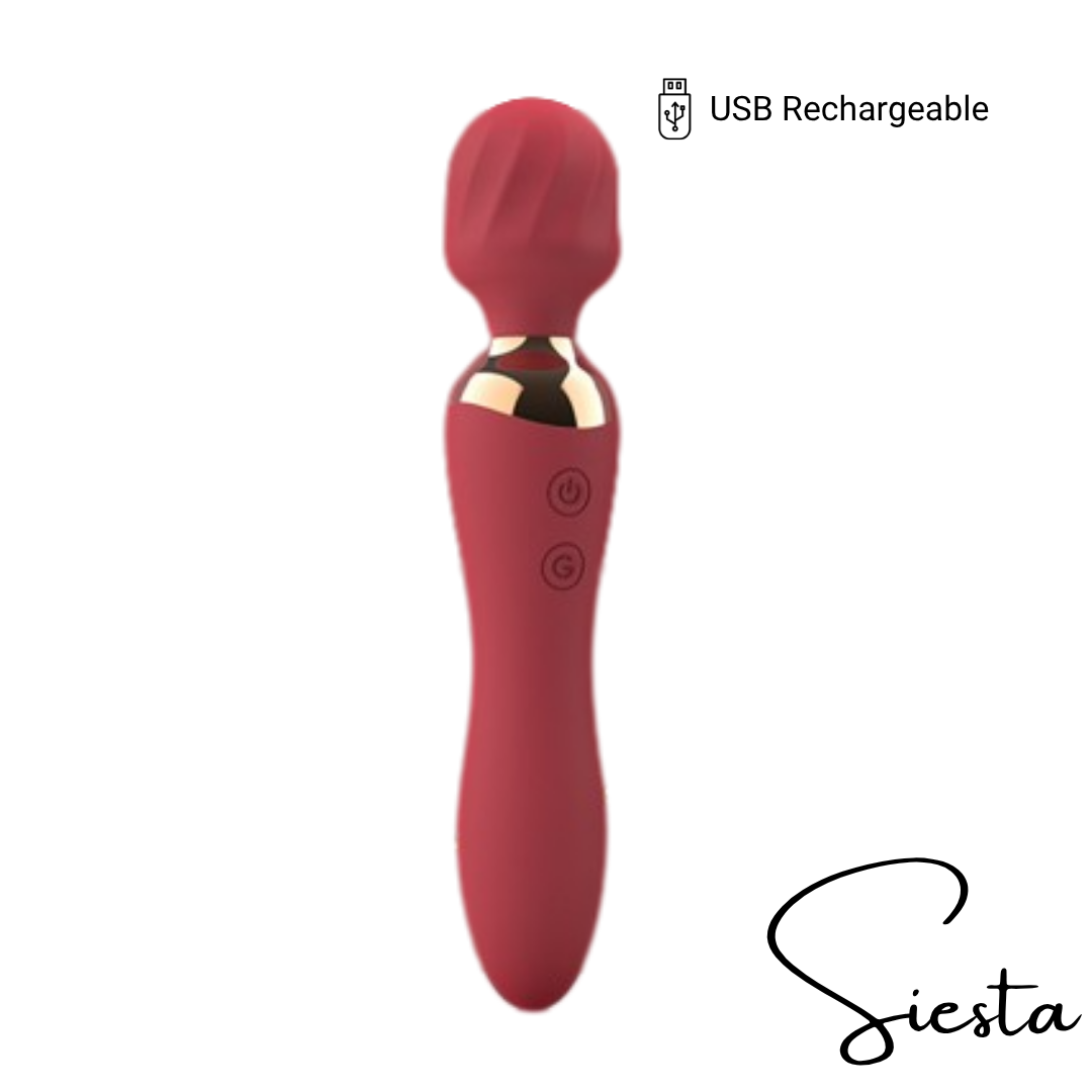 T06 Heating Massage Stick Vibrator | Dual-Ended Injection | USB Rechargeable Full Body Wand Massager