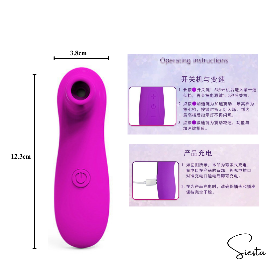 T07 Sucking Vibrations - Nipple & Clitoral Stimulator for Women | Oral Suction Vibrator | USB Rechargeable Adult Toy