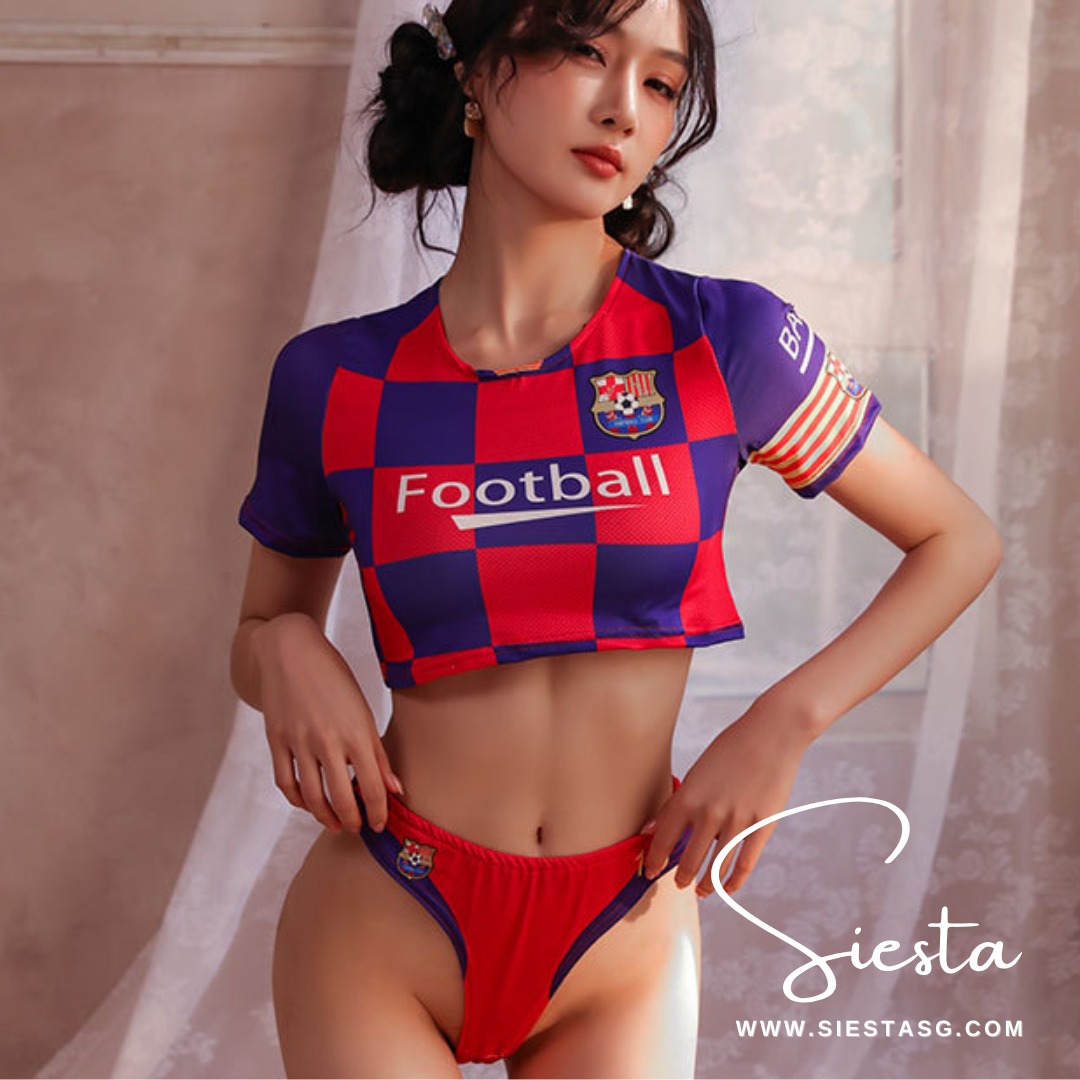 F105 Baby Football Crop Top Jersey and Panties Set
