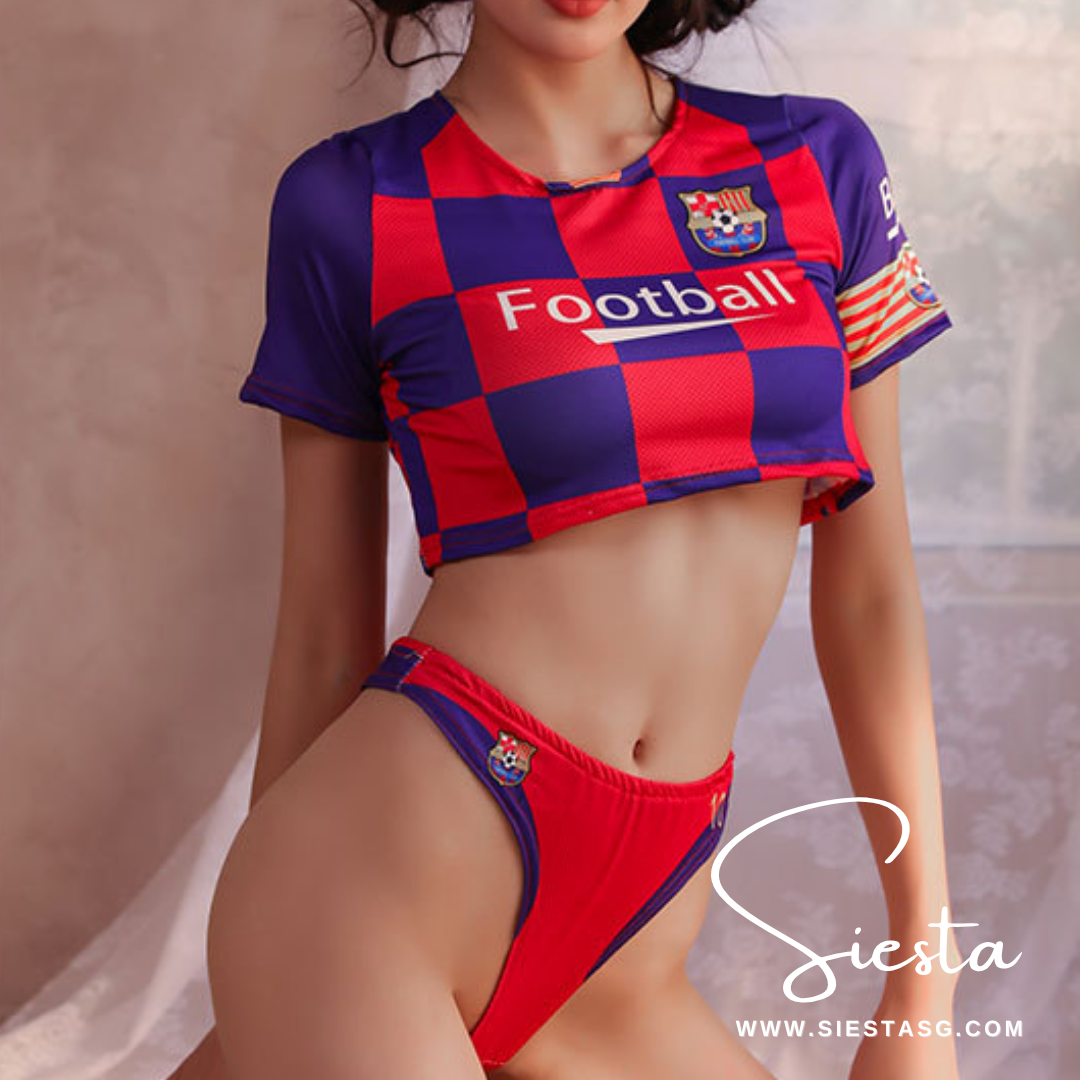 F105 Baby Football Crop Top Jersey and Panties Set