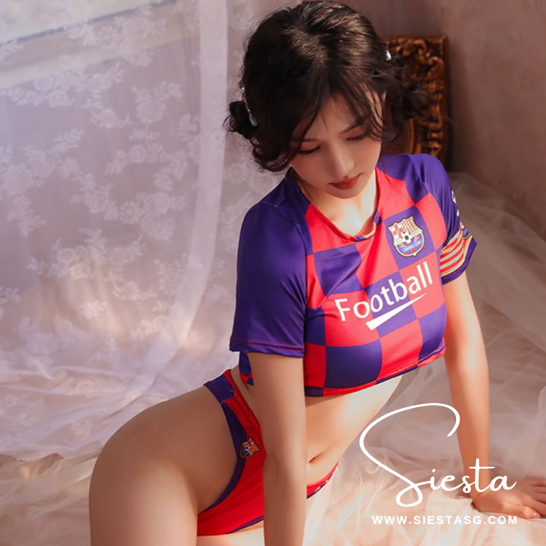 F105 Baby Football Crop Top Jersey and Panties Set