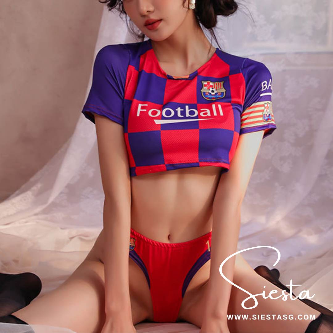F105 Baby Football Crop Top Jersey and Panties Set