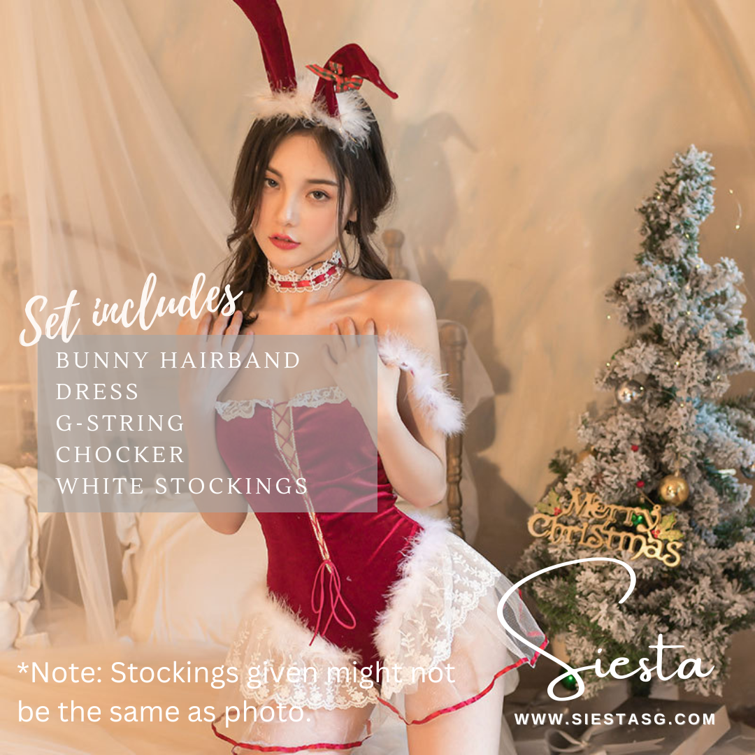 Siesta X001 Velvet Santa Lace-Up Romper