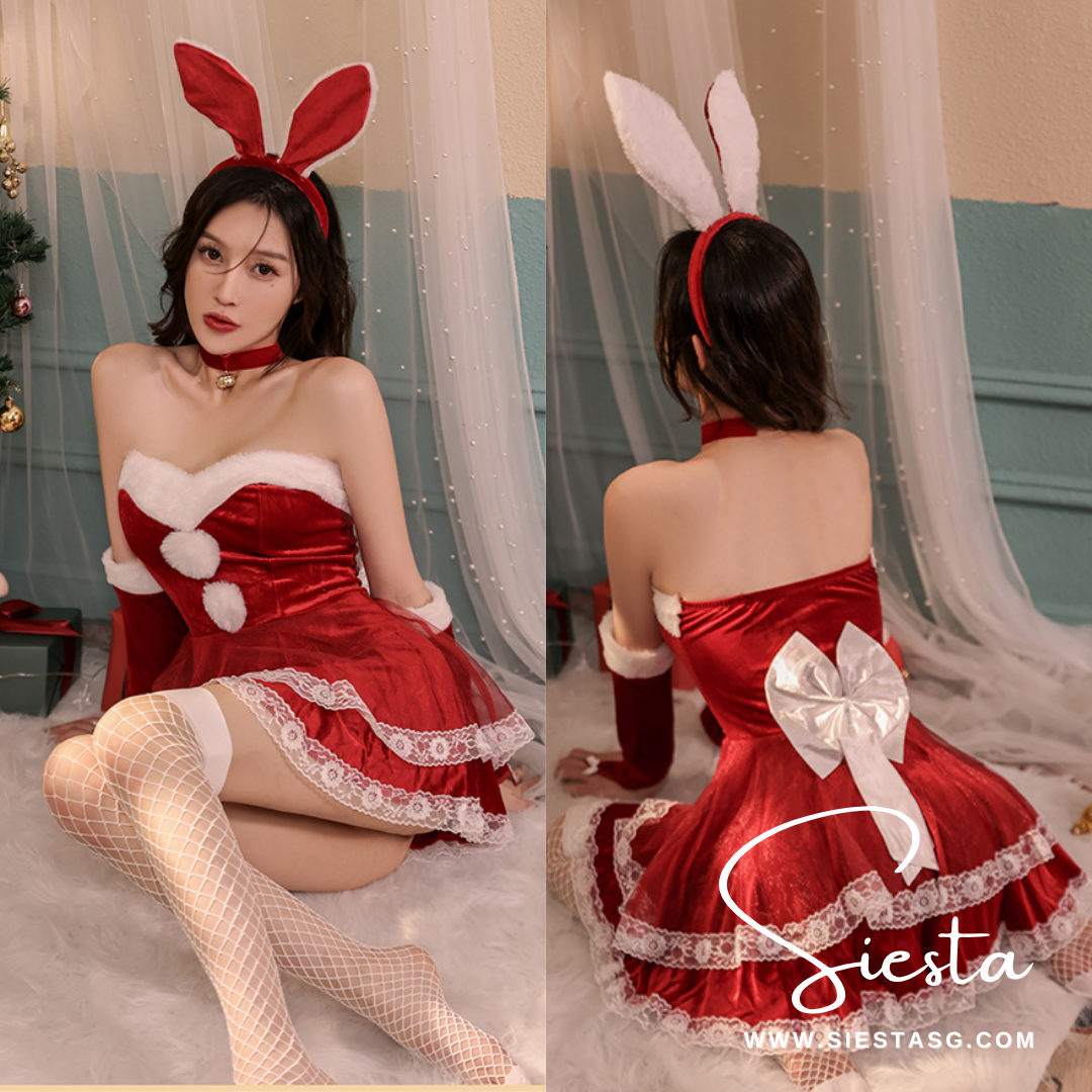 Siesta X007 Festive Bunny Dress with Lace Hem