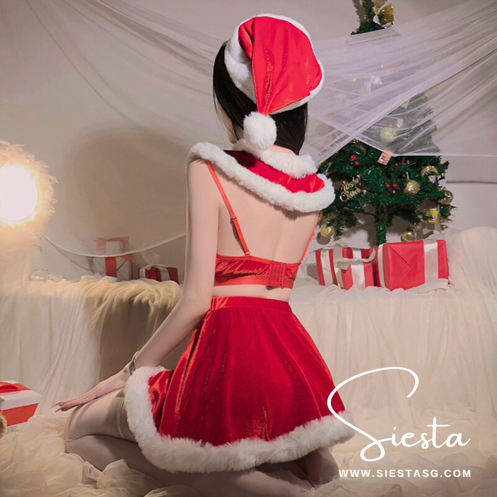 Siesta X014 Velvet Bow 3-Piece Intimate Set