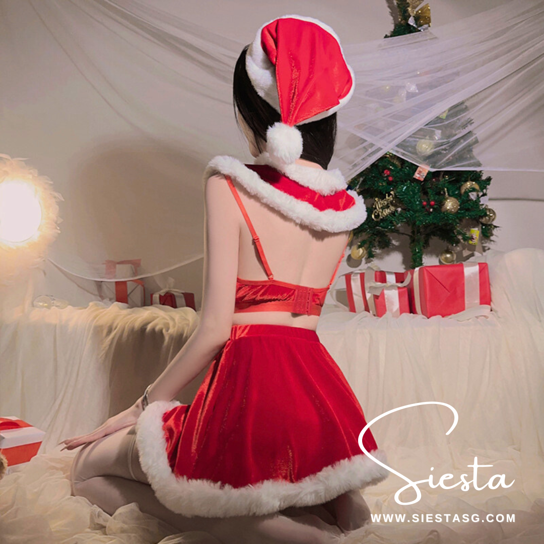 Siesta X014 Velvet Bow 3-Piece Intimate Set