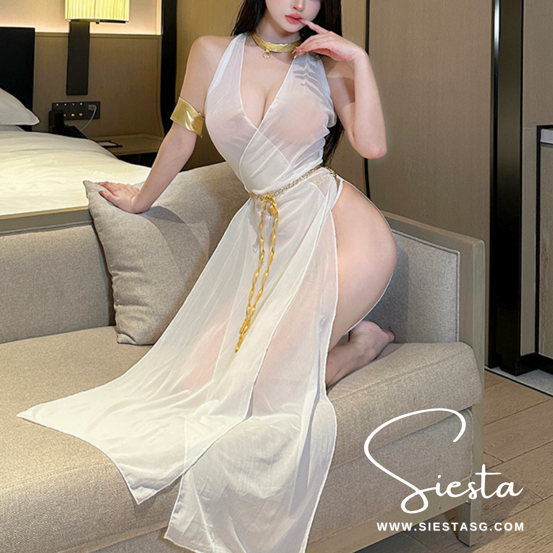 F097 Goddess of Egypt See-through Gold Trimmed Exotic Nightwear