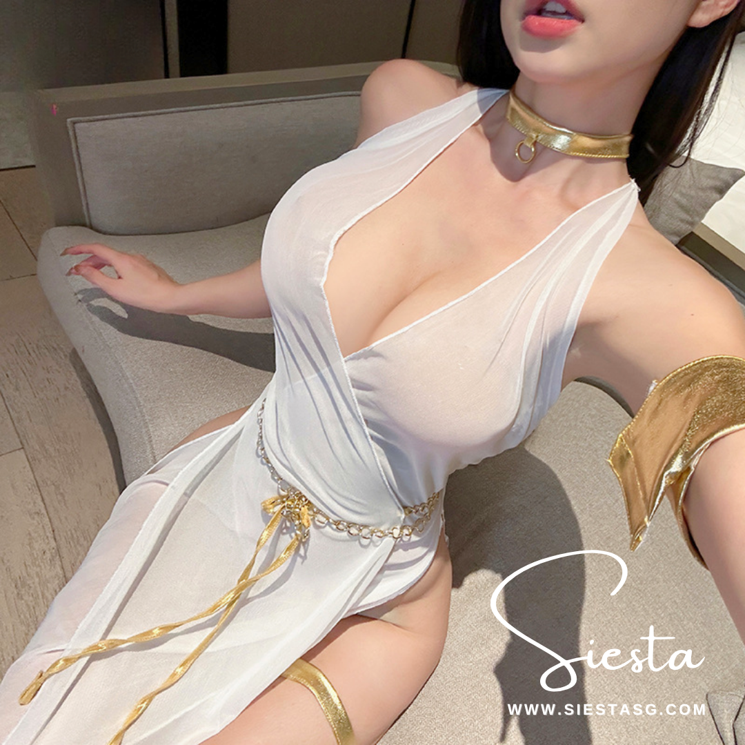 F097 Goddess of Egypt See-through Gold Trimmed Exotic Nightwear