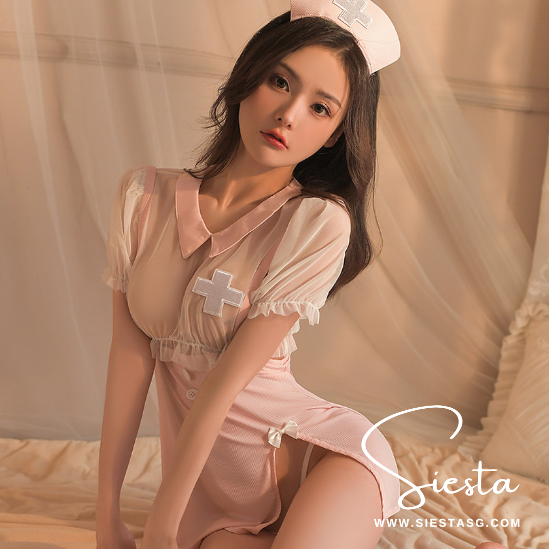 F095 See-through Top Naughty Nurse Role Play Set